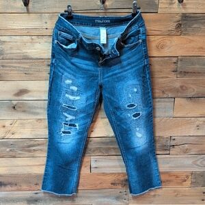 Maurices Dark Blue Cropped Jeans Cute Cheap Size 5 6